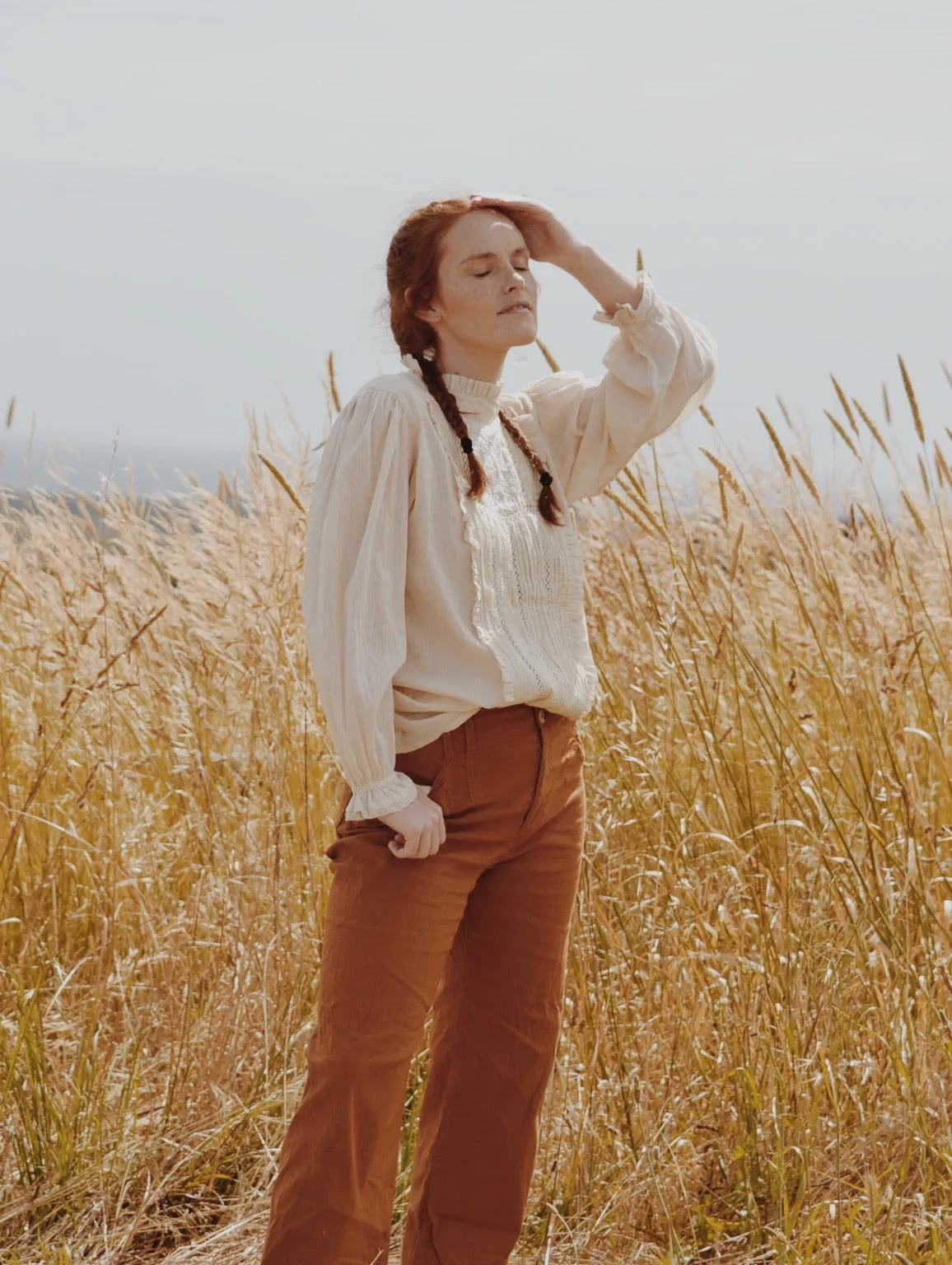 100% RECYCLED COTTON - PAULINA BLOUSE ANTIQUE WHITE