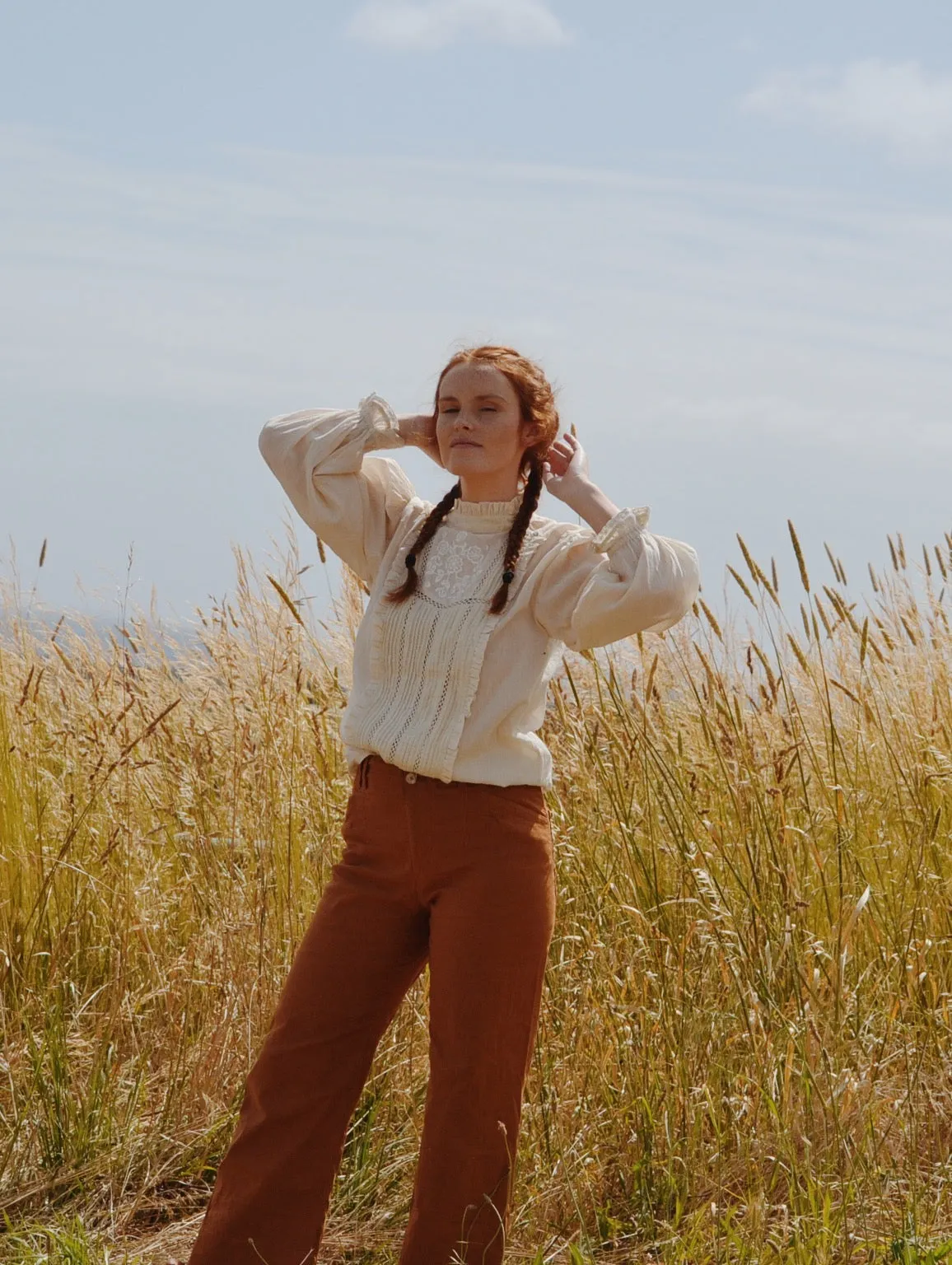 100% RECYCLED COTTON - PAULINA BLOUSE ANTIQUE WHITE
