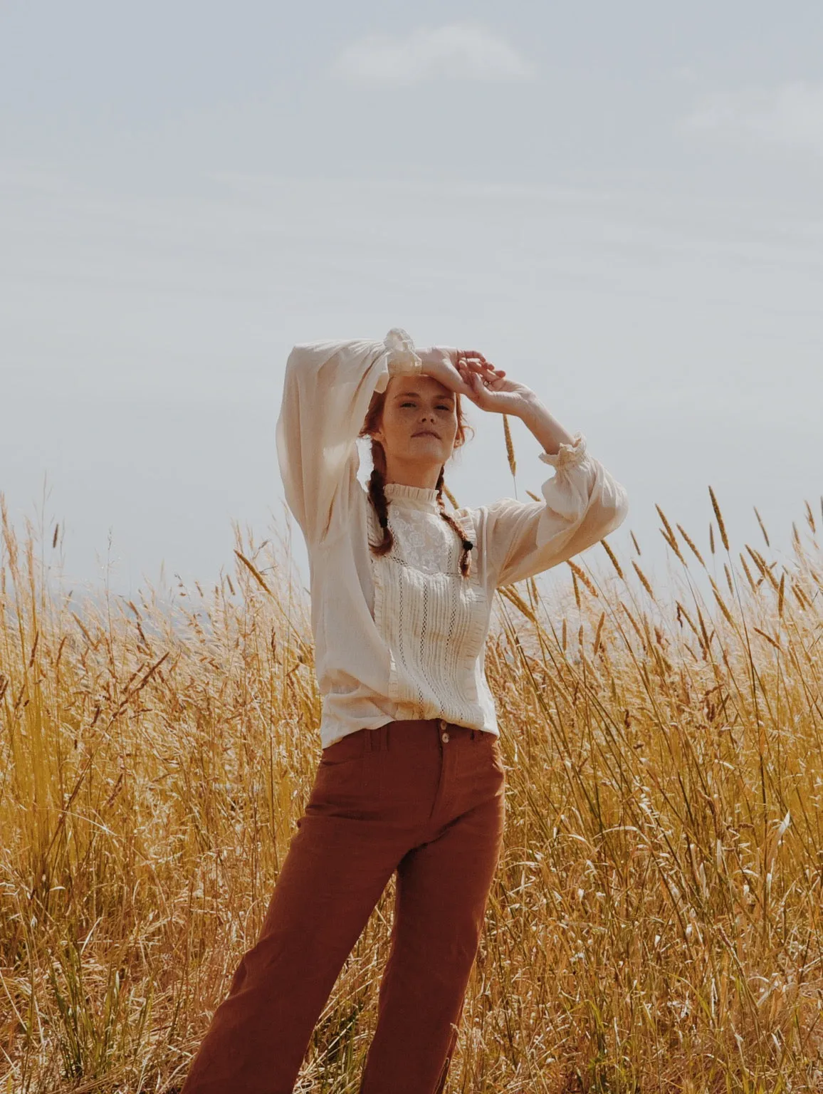 100% RECYCLED COTTON - PAULINA BLOUSE ANTIQUE WHITE