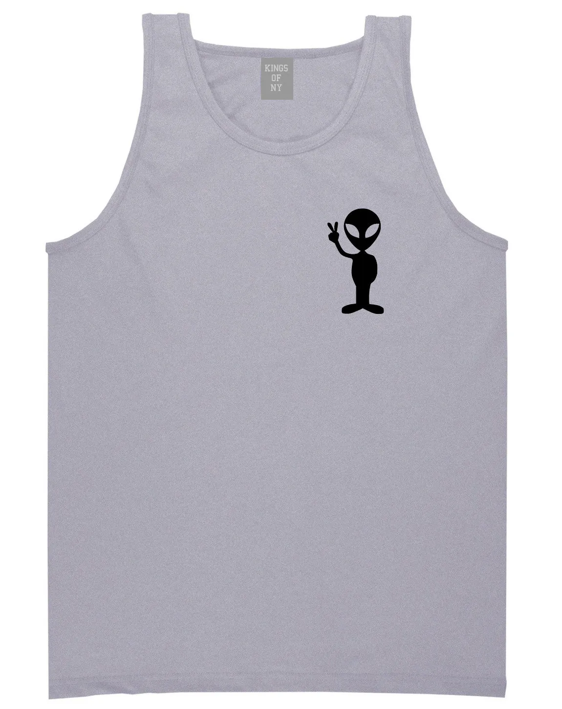 Alien Peace Sign Chest Mens Tank Top Shirt