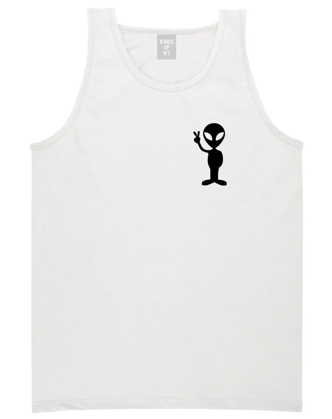 Alien Peace Sign Chest Mens Tank Top Shirt