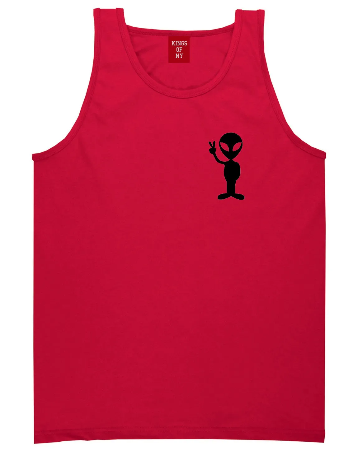 Alien Peace Sign Chest Mens Tank Top Shirt