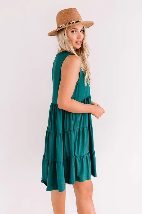 Apple Spiced Wishes Babydoll Dress In Hunter Green