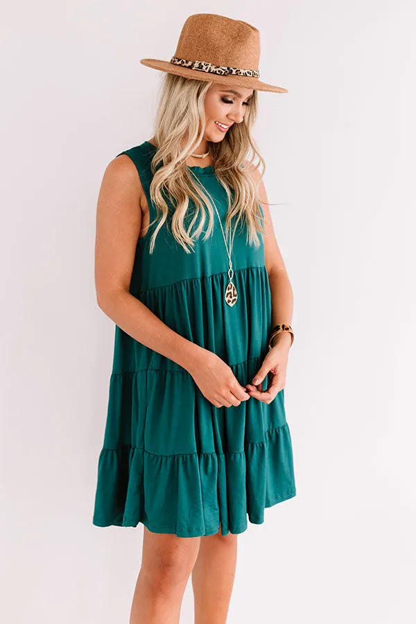 Apple Spiced Wishes Babydoll Dress In Hunter Green