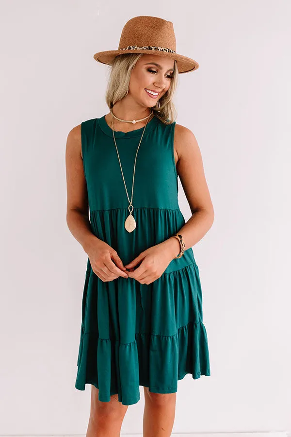 Apple Spiced Wishes Babydoll Dress In Hunter Green