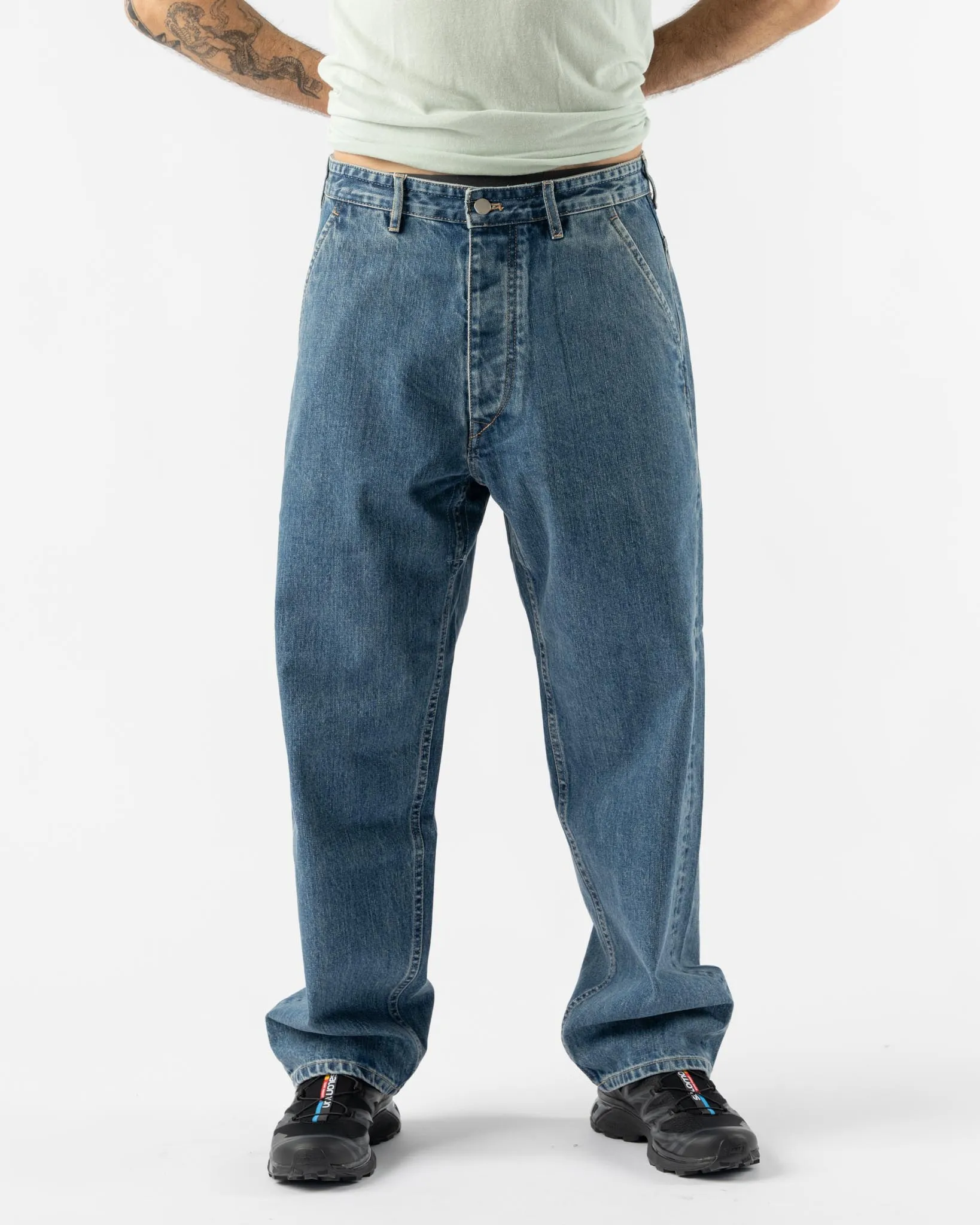Applied Art Forms DM2-2 Japanese Field Denim Pants in Indigo Blue