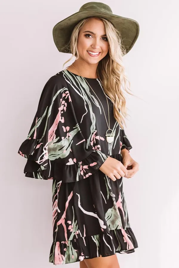 Back To Glam Shift Dress In Black