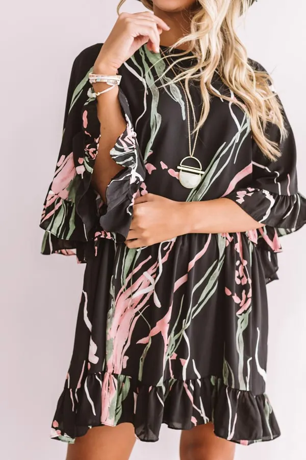 Back To Glam Shift Dress In Black