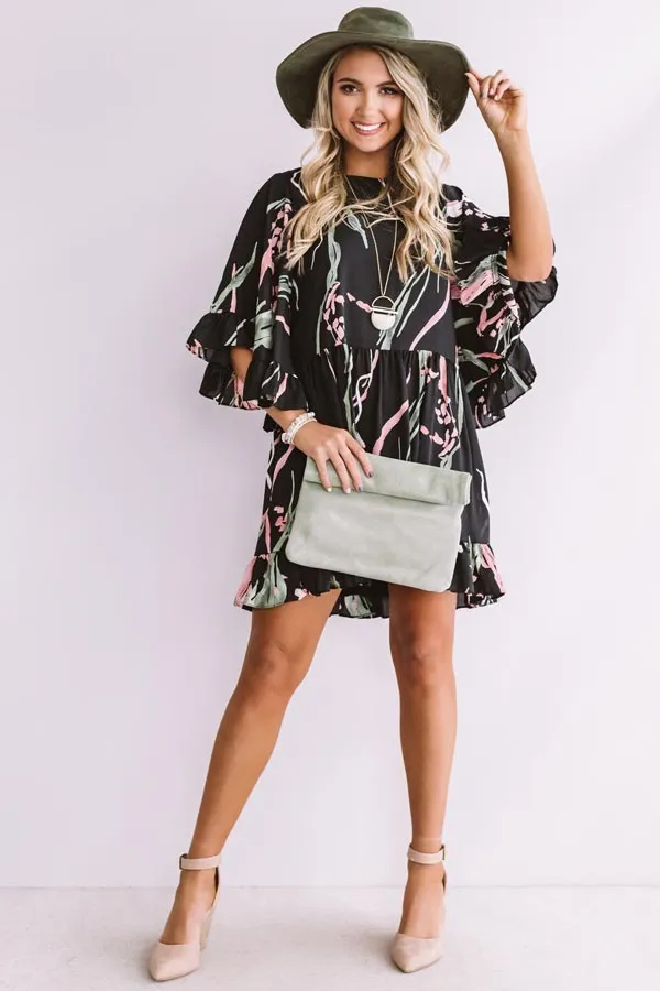 Back To Glam Shift Dress In Black