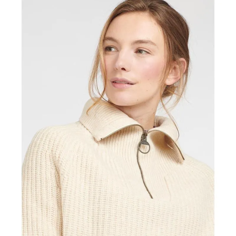 Barbour Stanton Half Zip Ladies Knit - Oatmeal