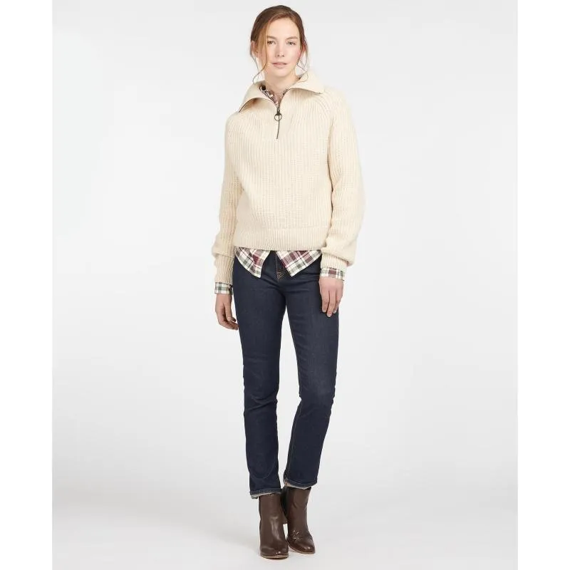Barbour Stanton Half Zip Ladies Knit - Oatmeal