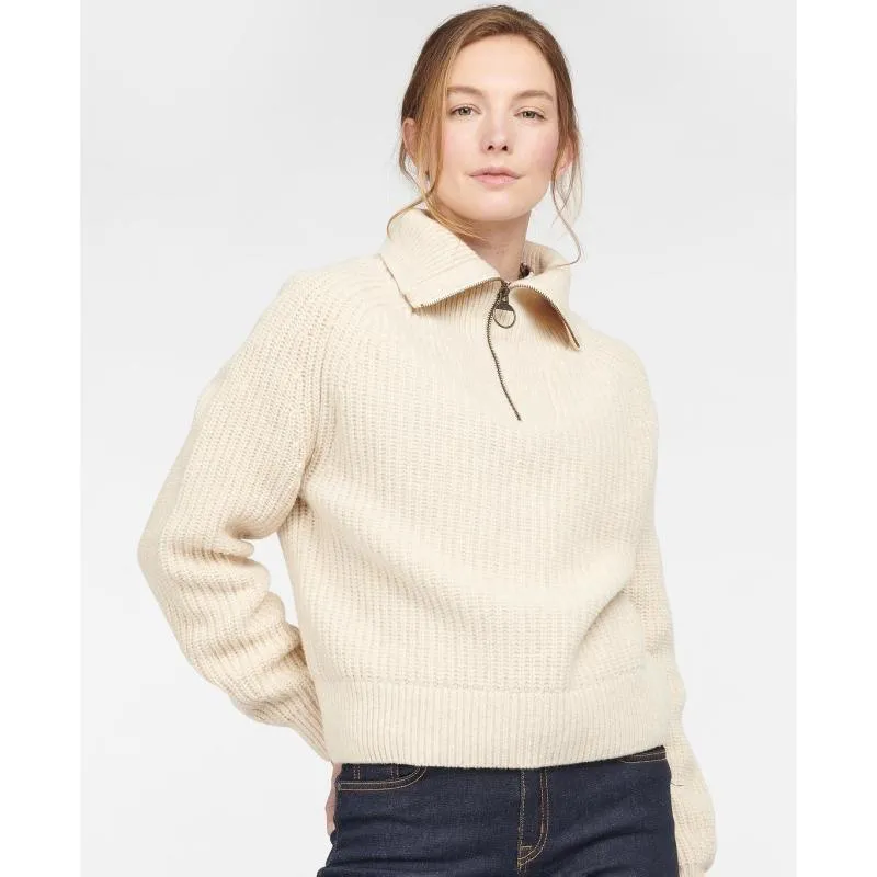 Barbour Stanton Half Zip Ladies Knit - Oatmeal