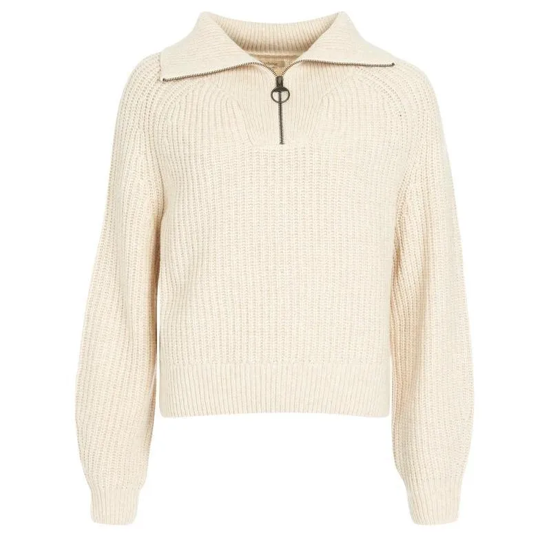 Barbour Stanton Half Zip Ladies Knit - Oatmeal