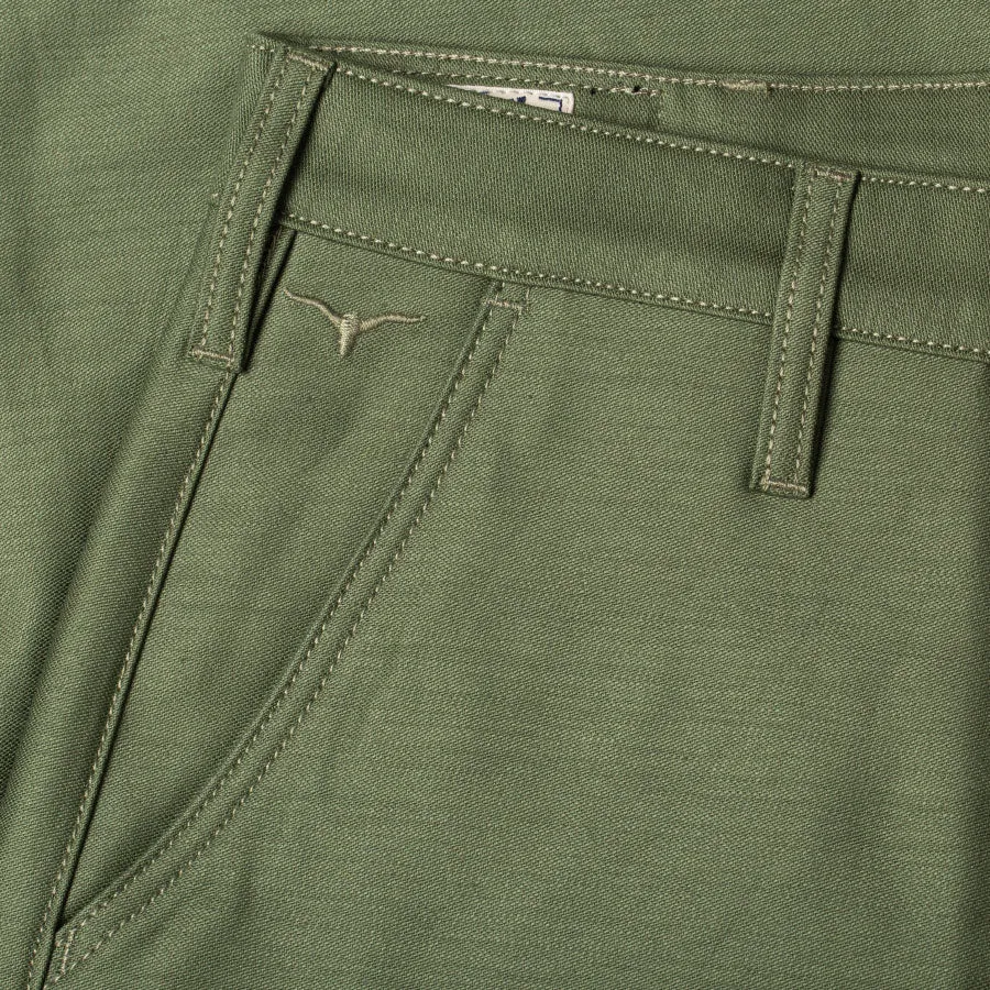 BC-03 STRAIGHT CHINO 10 oz. army green military twill (lot 2023)