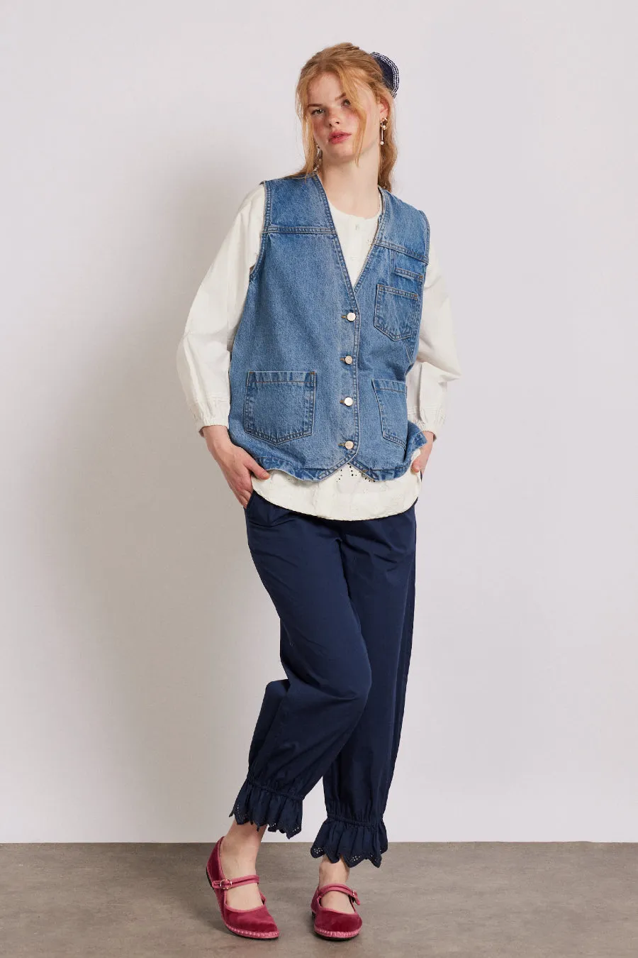 billie denim gilet - vintage wash