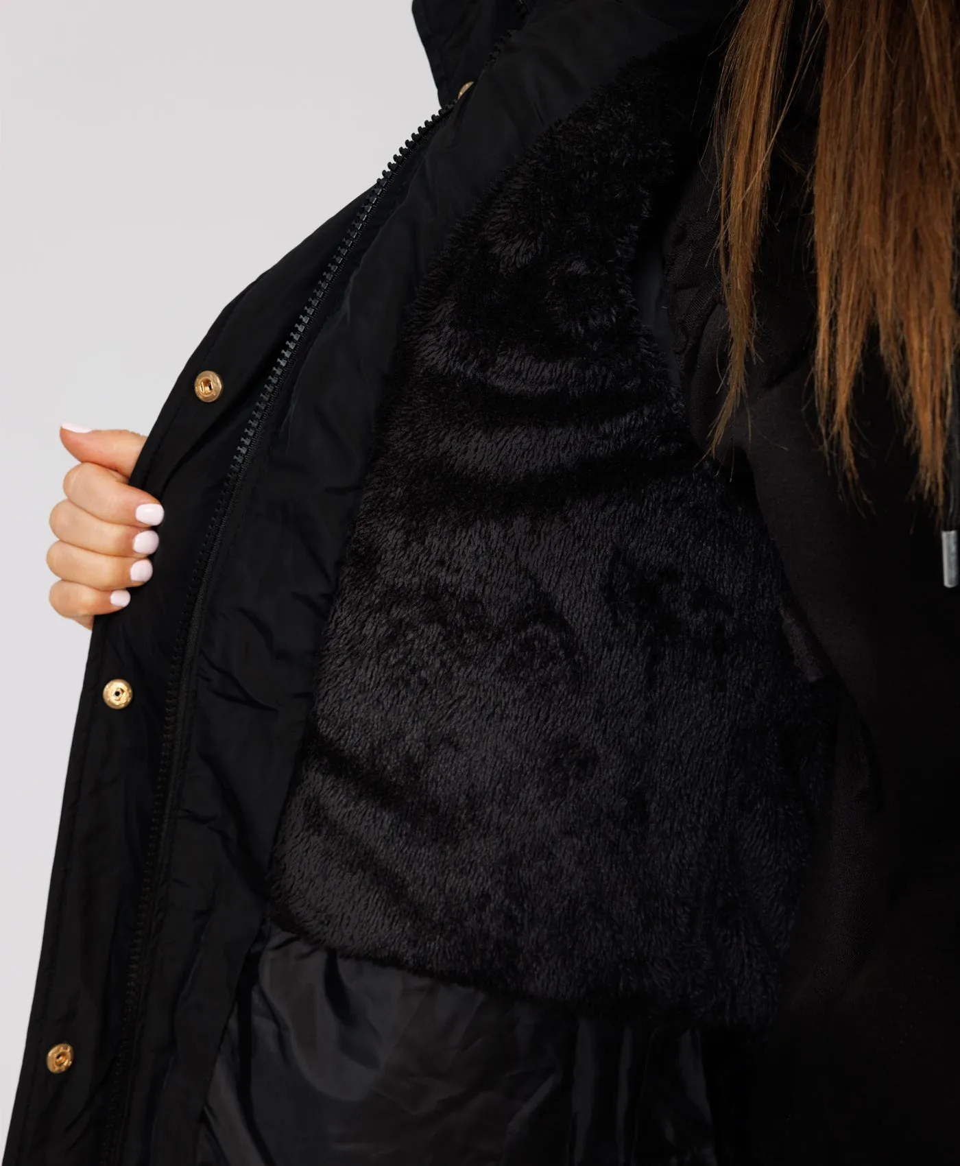 Black Longline Chevron Padded Gilet Bodywarmer