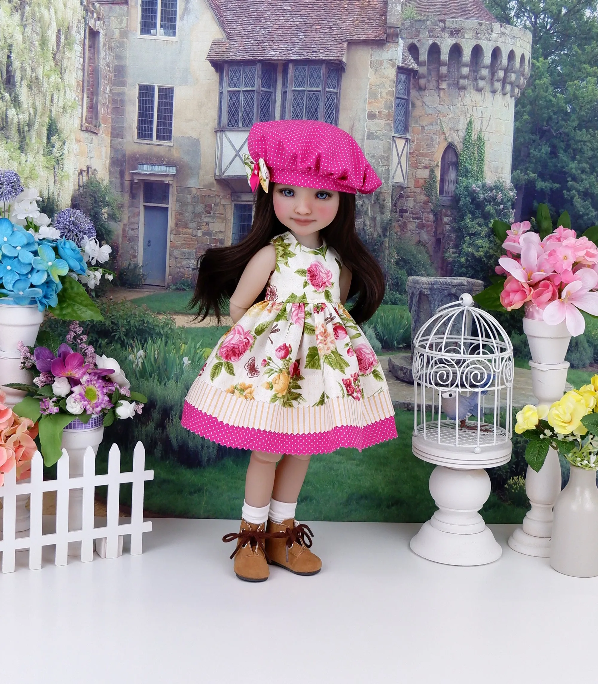 Damask Roses - dress with boots for Ruby Red Fashion Friends doll