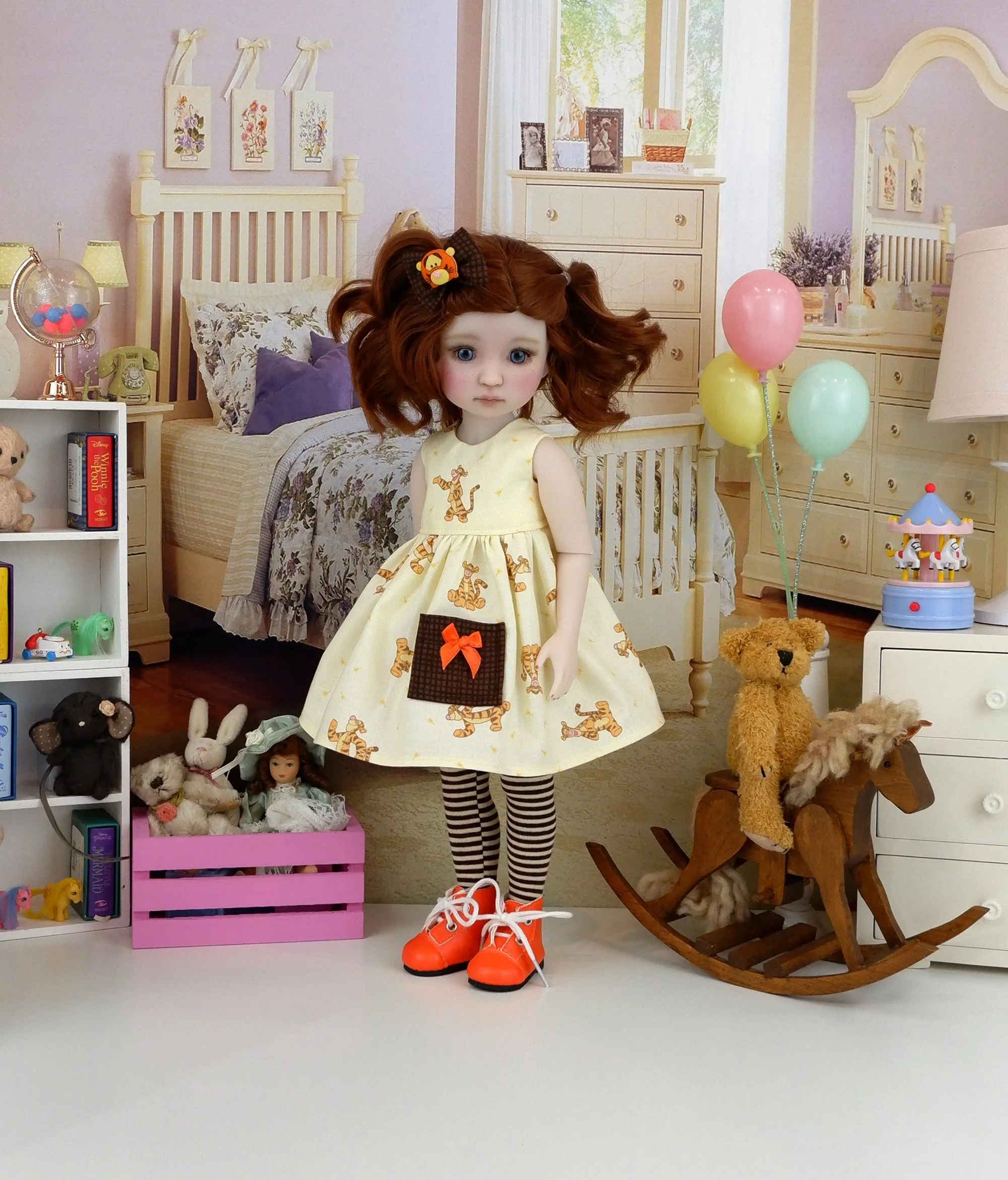 Darby - custom Winnie the Pooh theme Ruby Red Fashion Friend doll & wardrobe