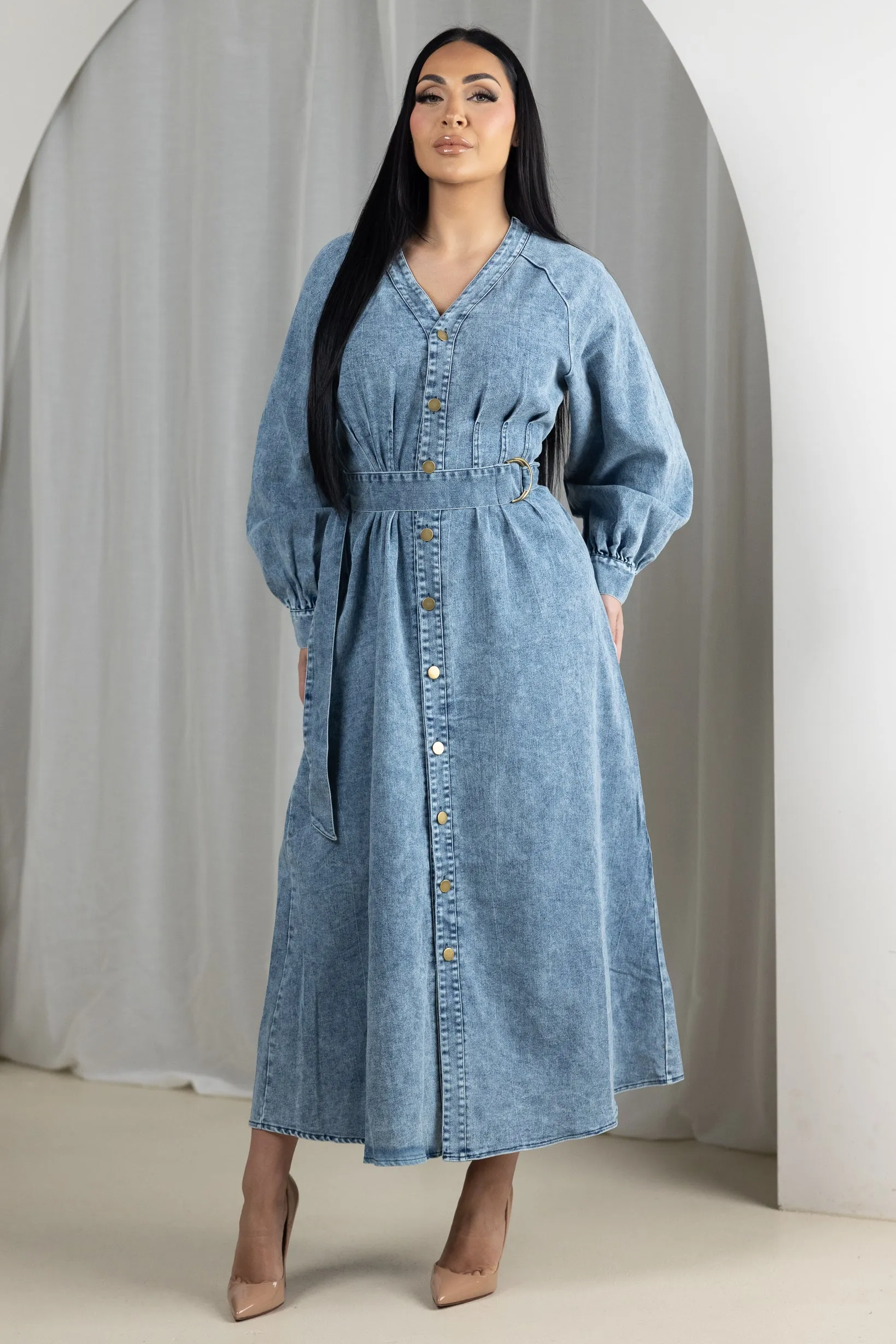 Eva Button Maxi Dress