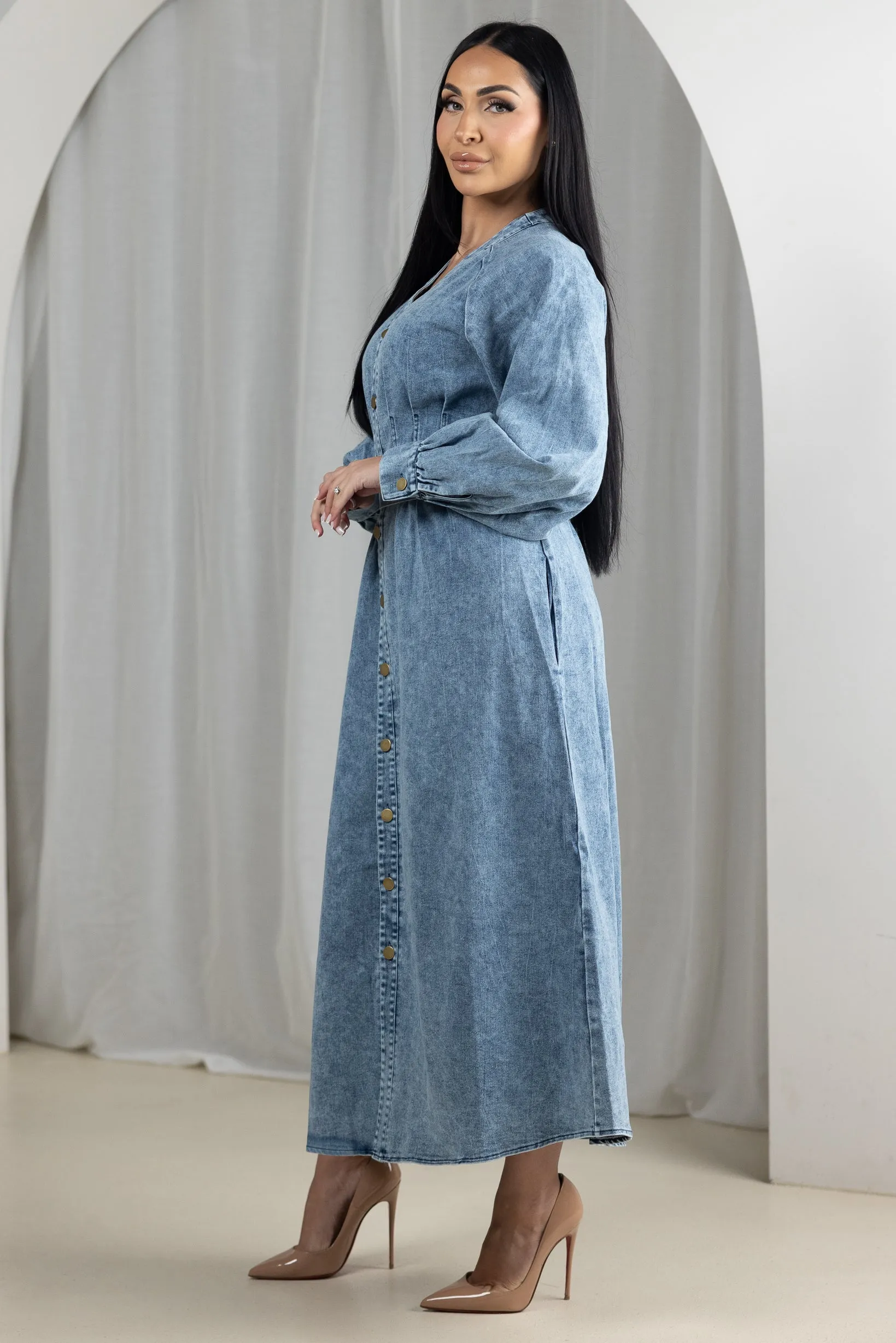 Eva Button Maxi Dress