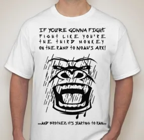 Fight Like You Are The Third Monkey To Noah's Ark Boxing MMA Crossfit BJJ Streetfight Rain T-shirt | Blasted Rat