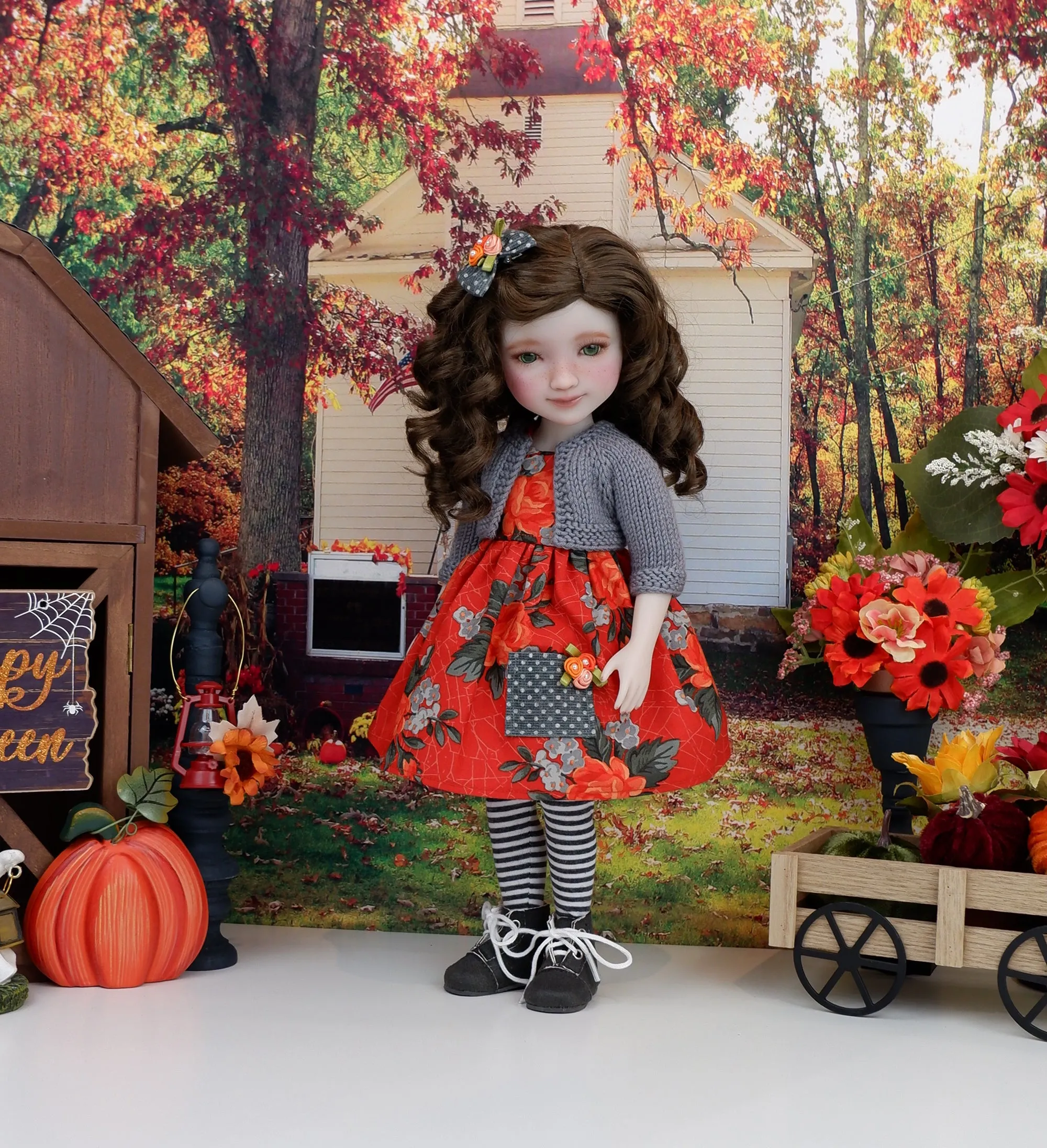 Halloween Garden - dress with sweater & boots for Ruby Red Fashion Friends doll