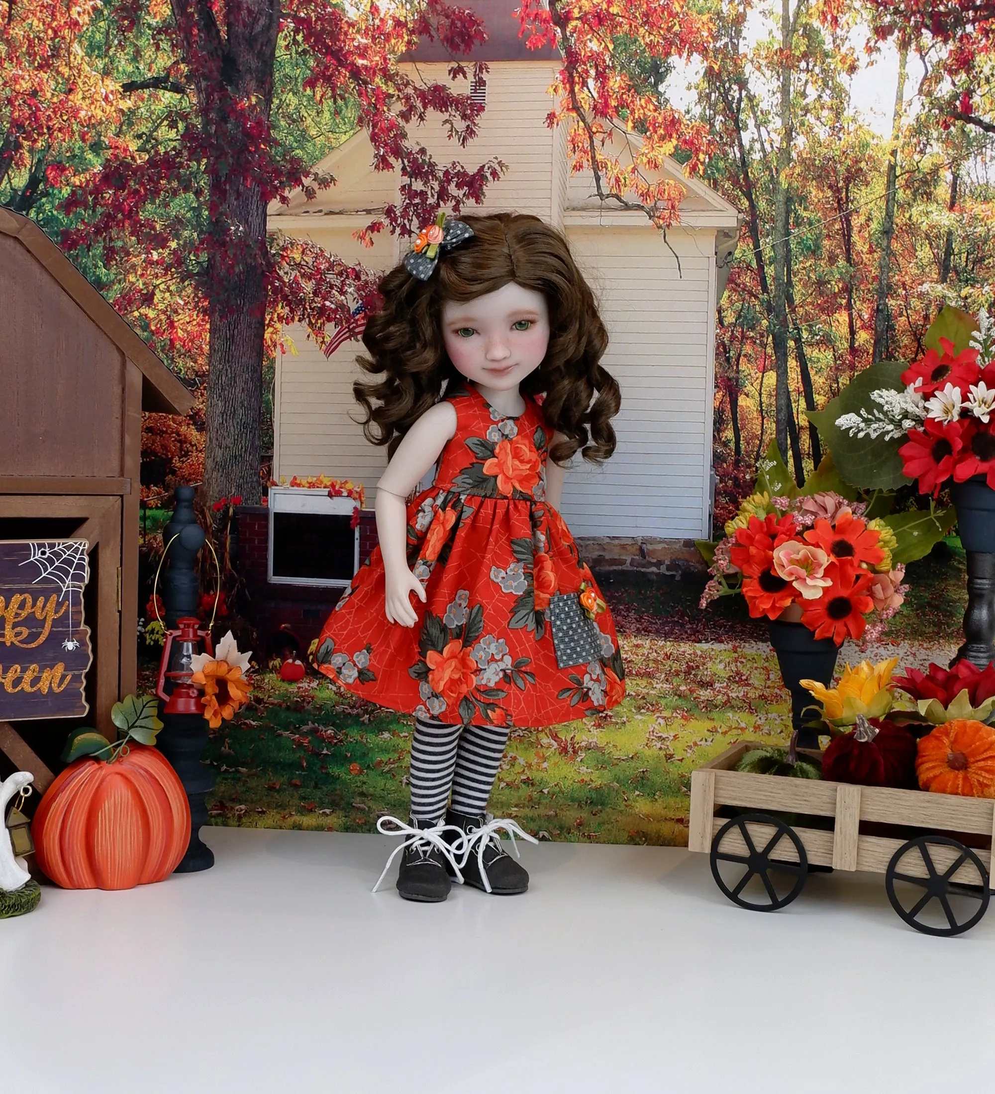Halloween Garden - dress with sweater & boots for Ruby Red Fashion Friends doll