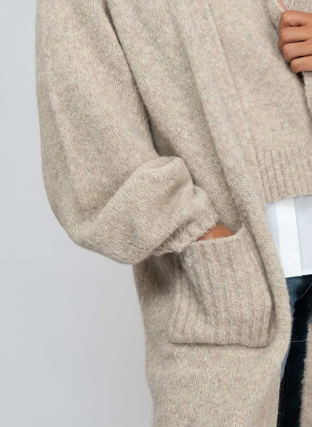 Isla Yak & Alpaca Longline Coatigan - Chinchilla