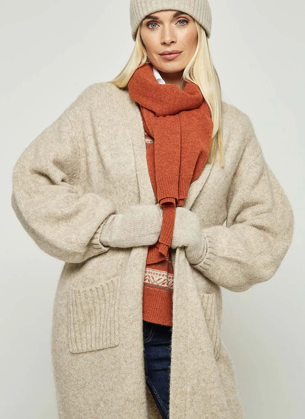 Isla Yak & Alpaca Longline Coatigan - Chinchilla