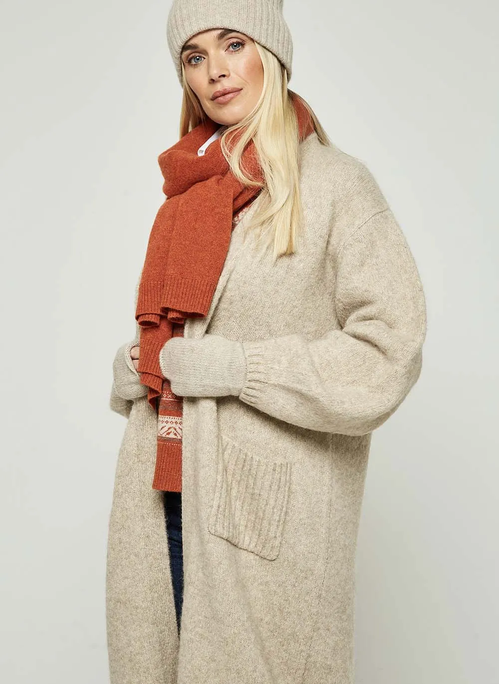 Isla Yak & Alpaca Longline Coatigan - Chinchilla