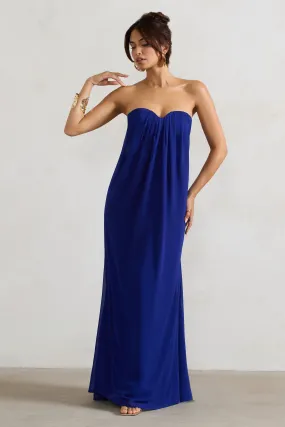 Kaz | Royal Blue Chiffon Sweetheart Maxi Dress Kaz | Royal Blue Chiffon Sweetheart Maxi Dress