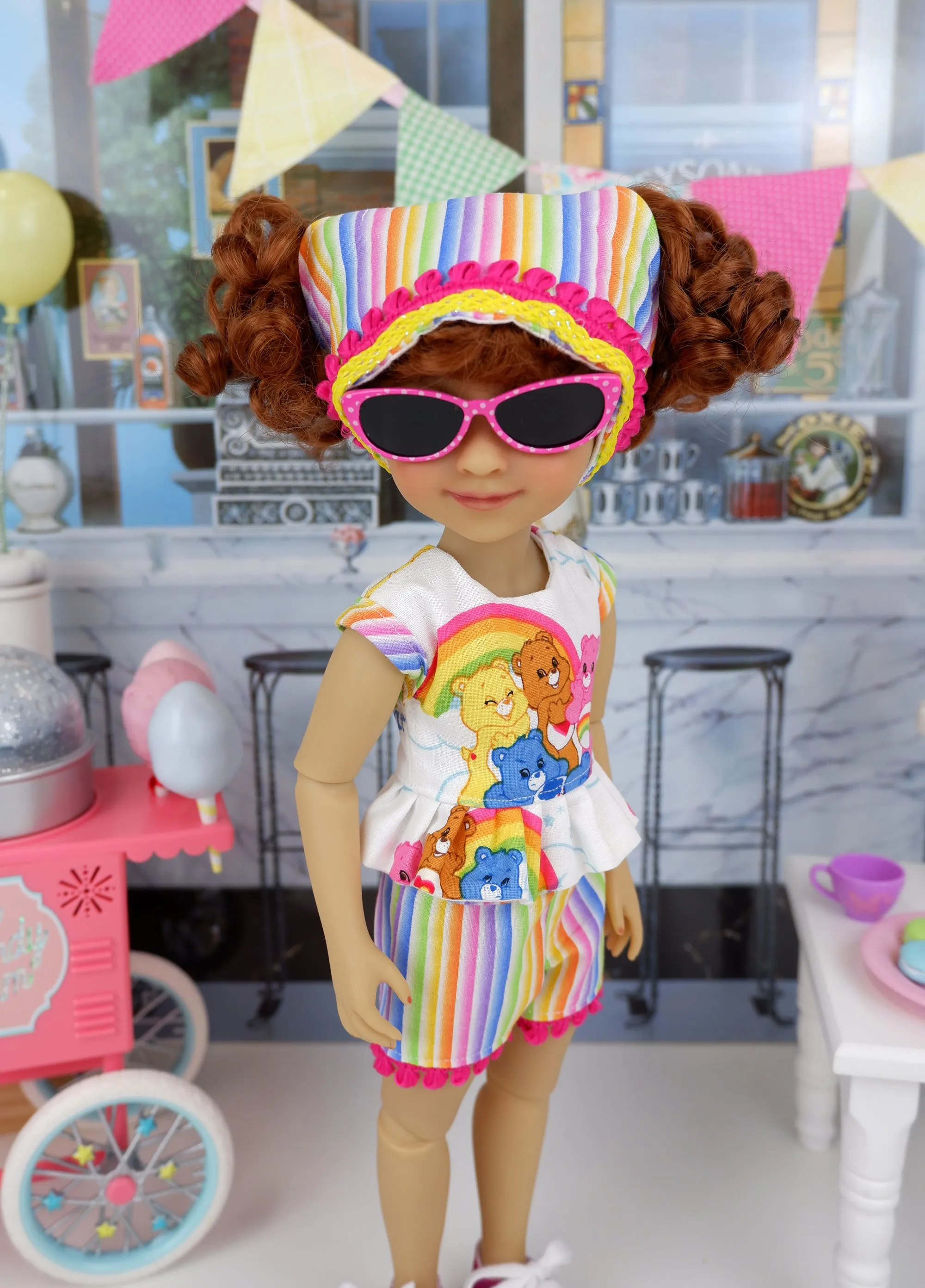 Kristy - custom Care Bear themed Ruby Red Fashion Friend doll & wardrobe