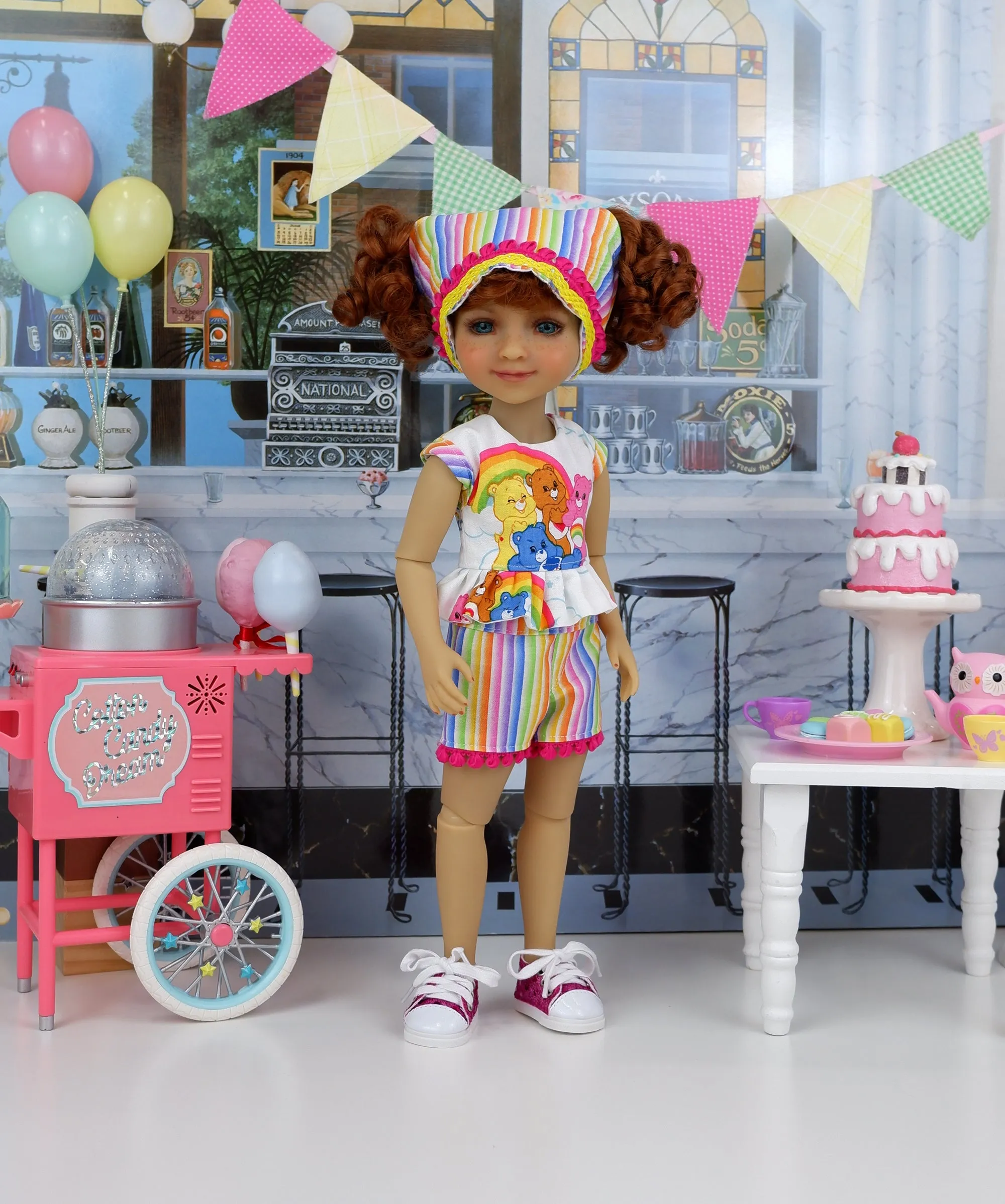 Kristy - custom Care Bear themed Ruby Red Fashion Friend doll & wardrobe