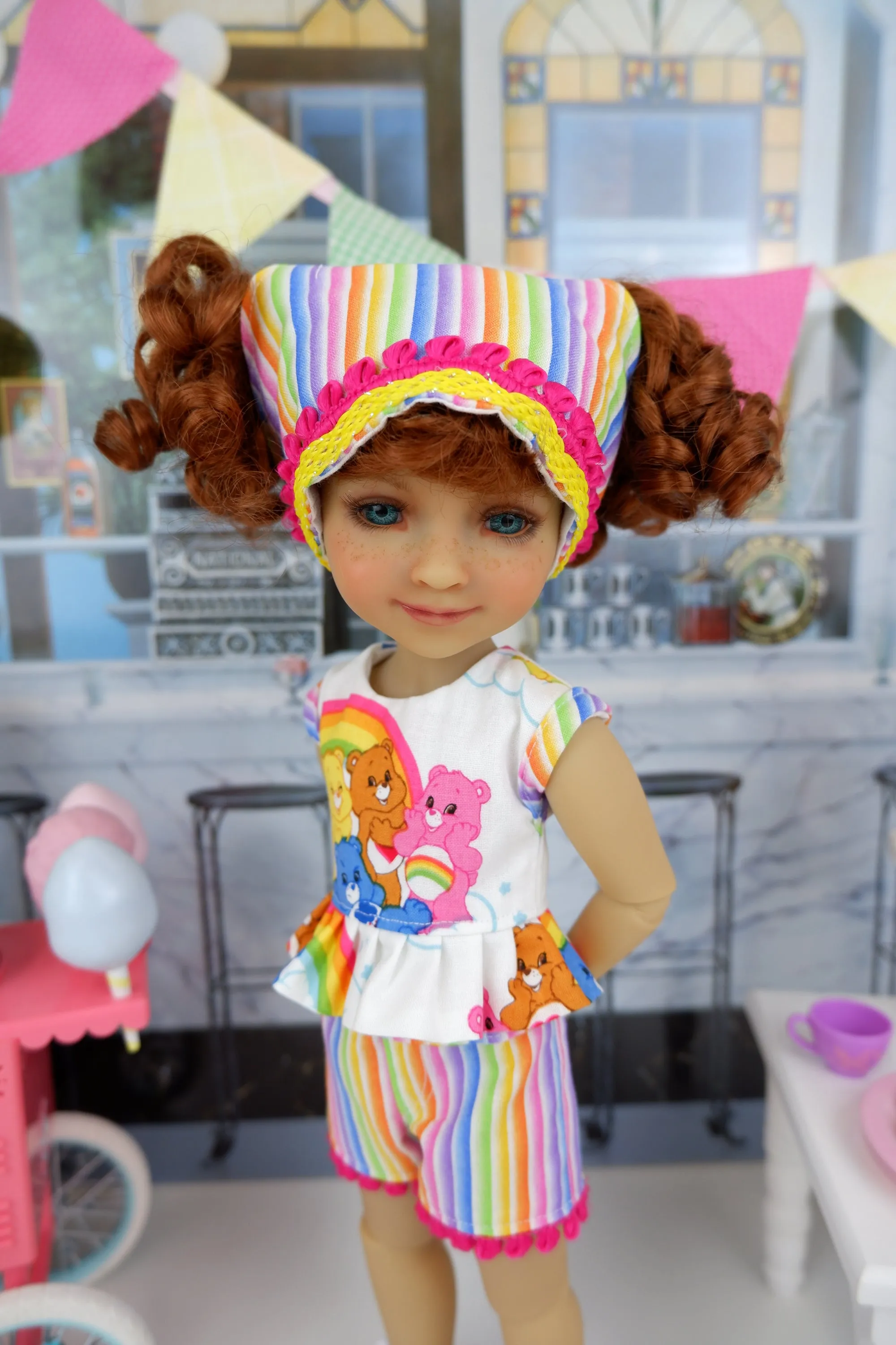 Kristy - custom Care Bear themed Ruby Red Fashion Friend doll & wardrobe