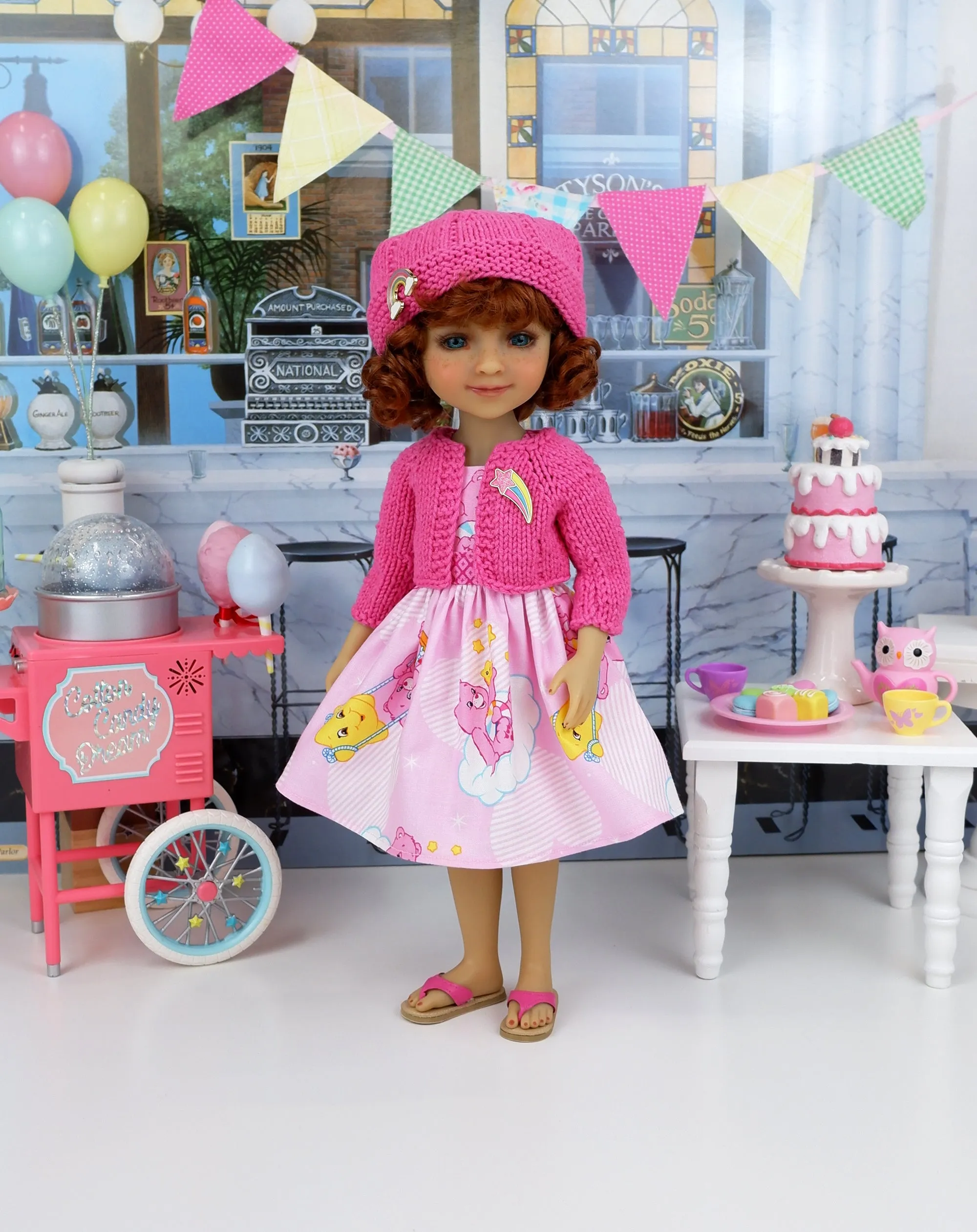 Kristy - custom Care Bear themed Ruby Red Fashion Friend doll & wardrobe