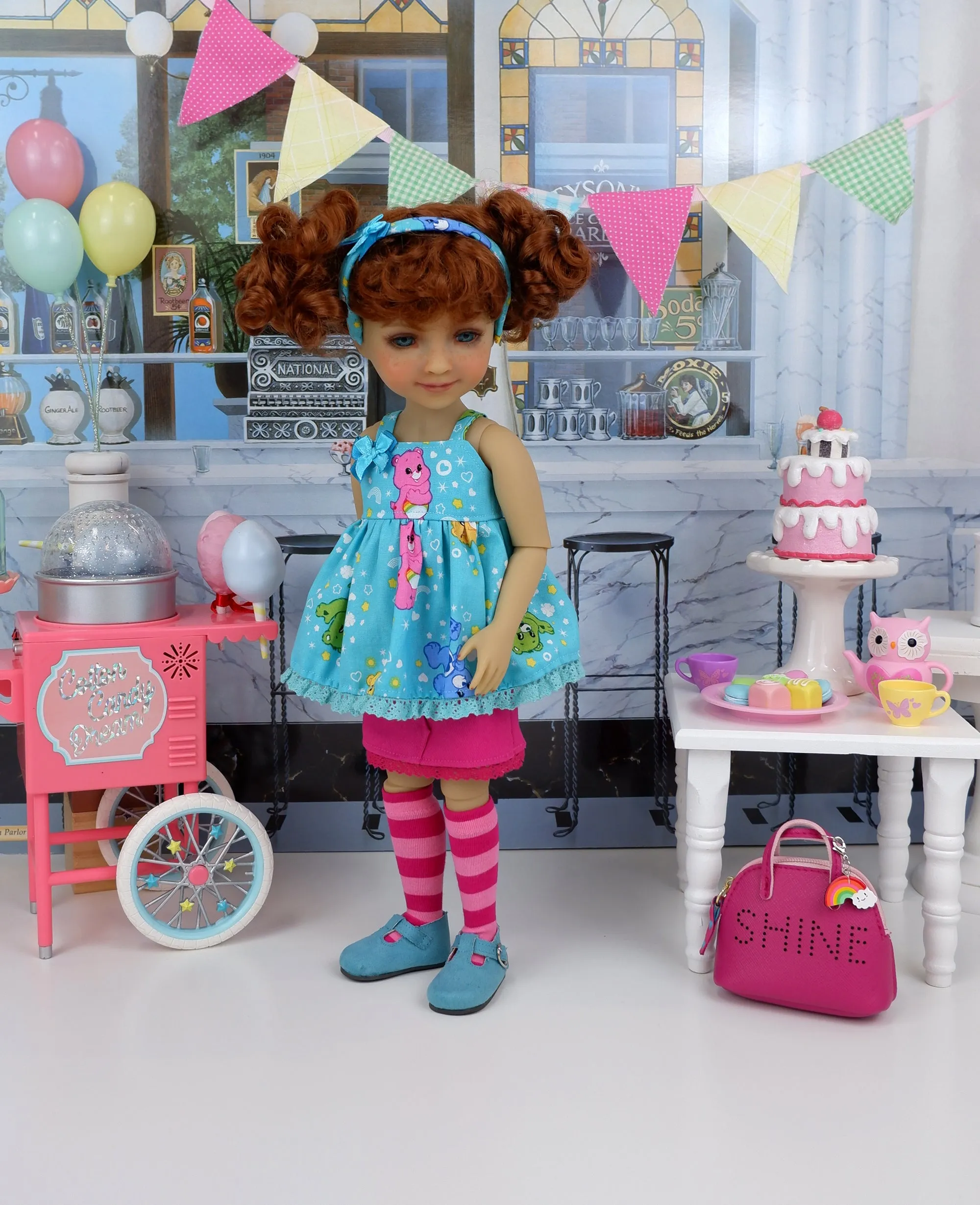 Kristy - custom Care Bear themed Ruby Red Fashion Friend doll & wardrobe