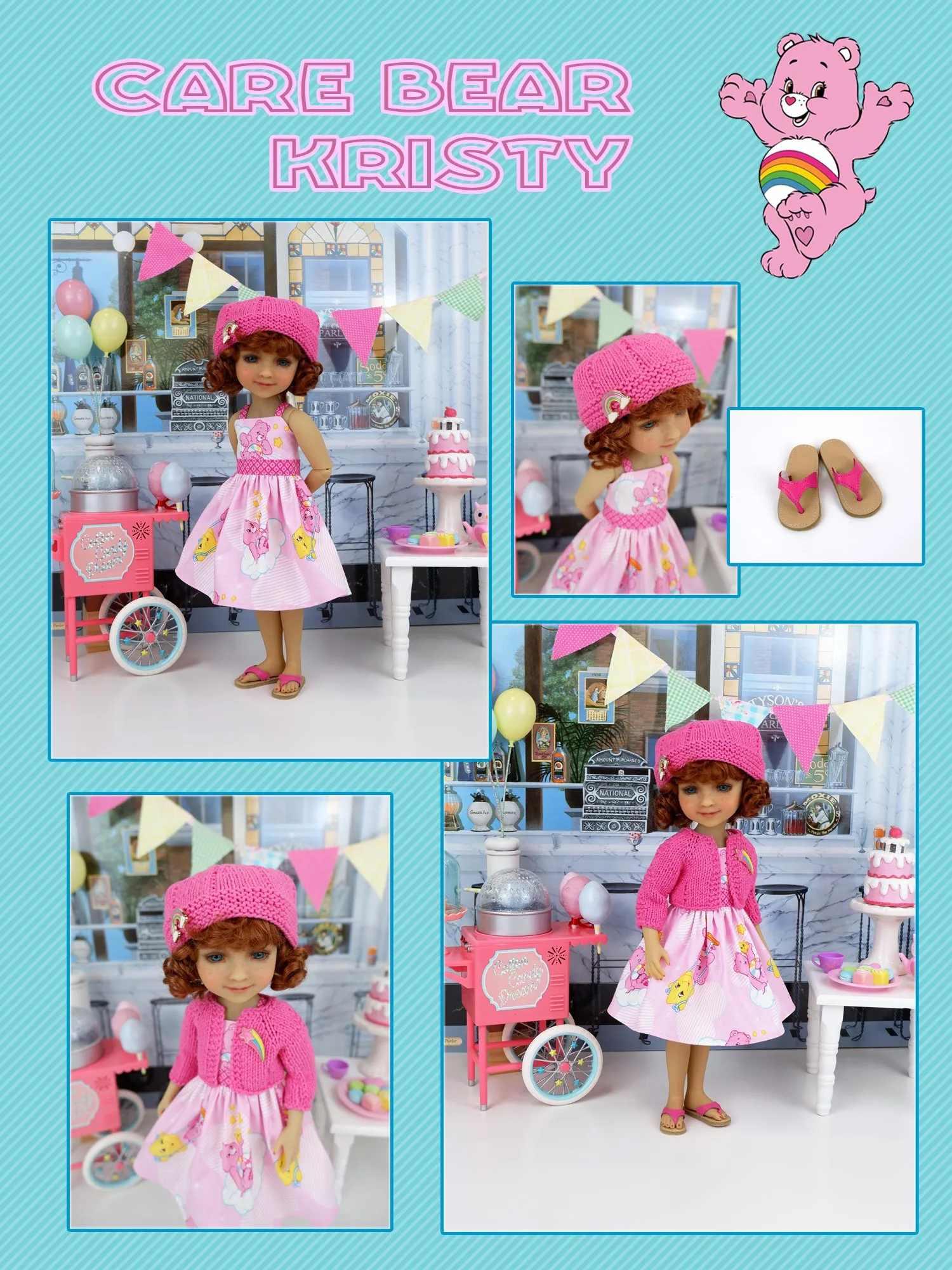 Kristy - custom Care Bear themed Ruby Red Fashion Friend doll & wardrobe