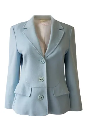 LAUREL Baby Blue Wool Angora Cashgora Blend Blazer Coat (UK 12) LAUREL Baby Blue Wool Angora Cashgora Blend Blazer Coat (UK 12)