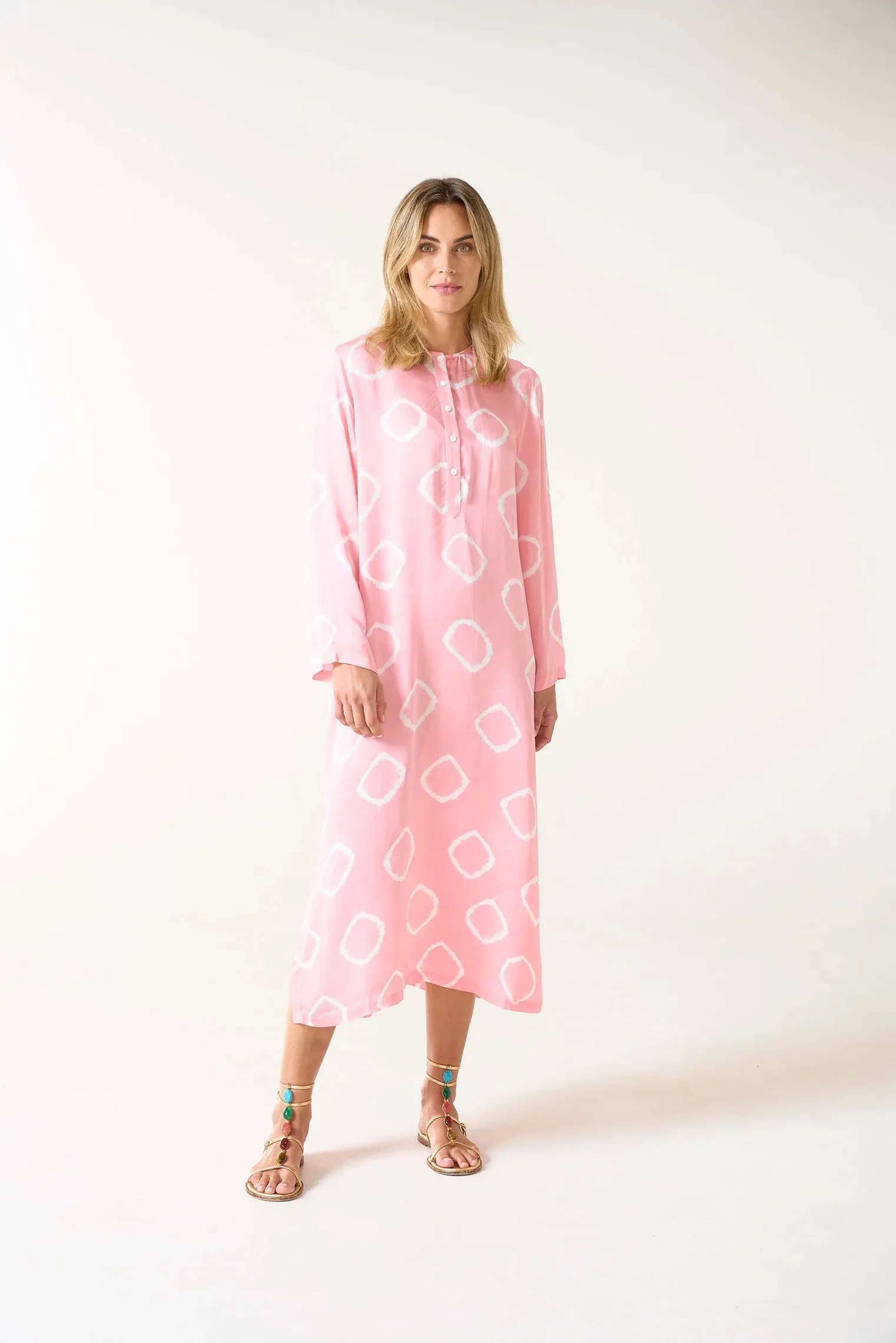 LLEW MAXI DRESS | Flamingo Cupro Pink