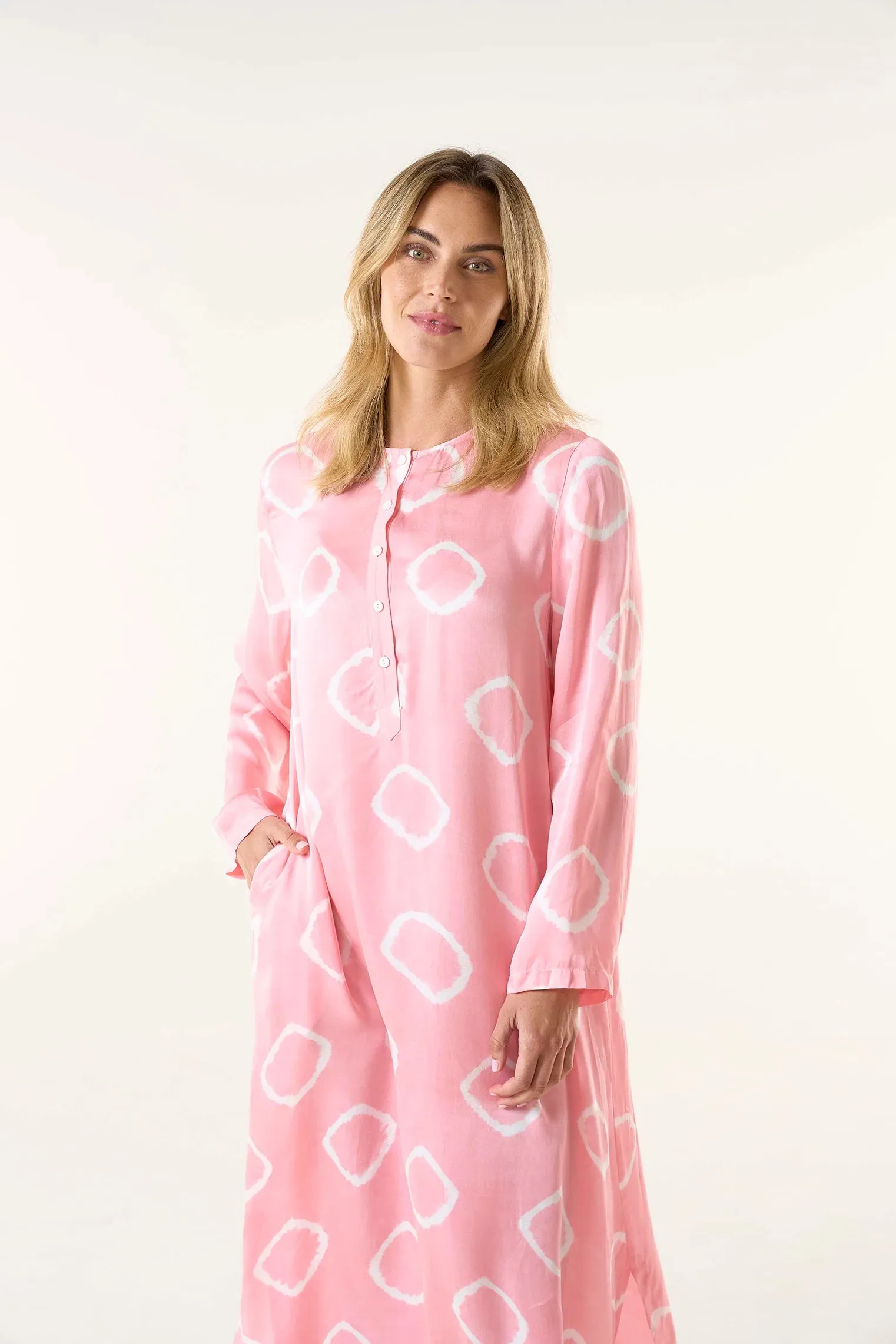 LLEW MAXI DRESS | Flamingo Cupro Pink