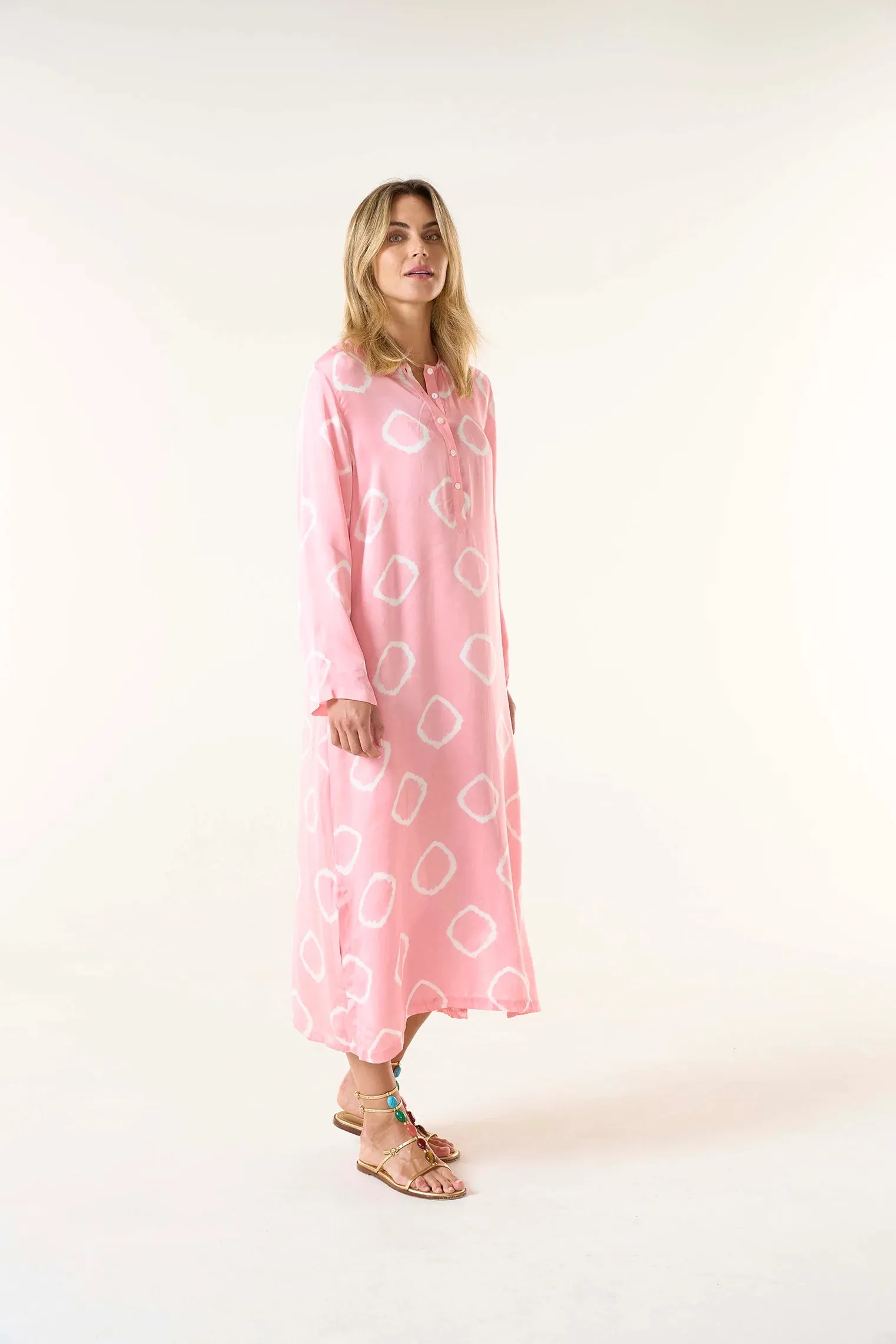 LLEW MAXI DRESS | Flamingo Cupro Pink