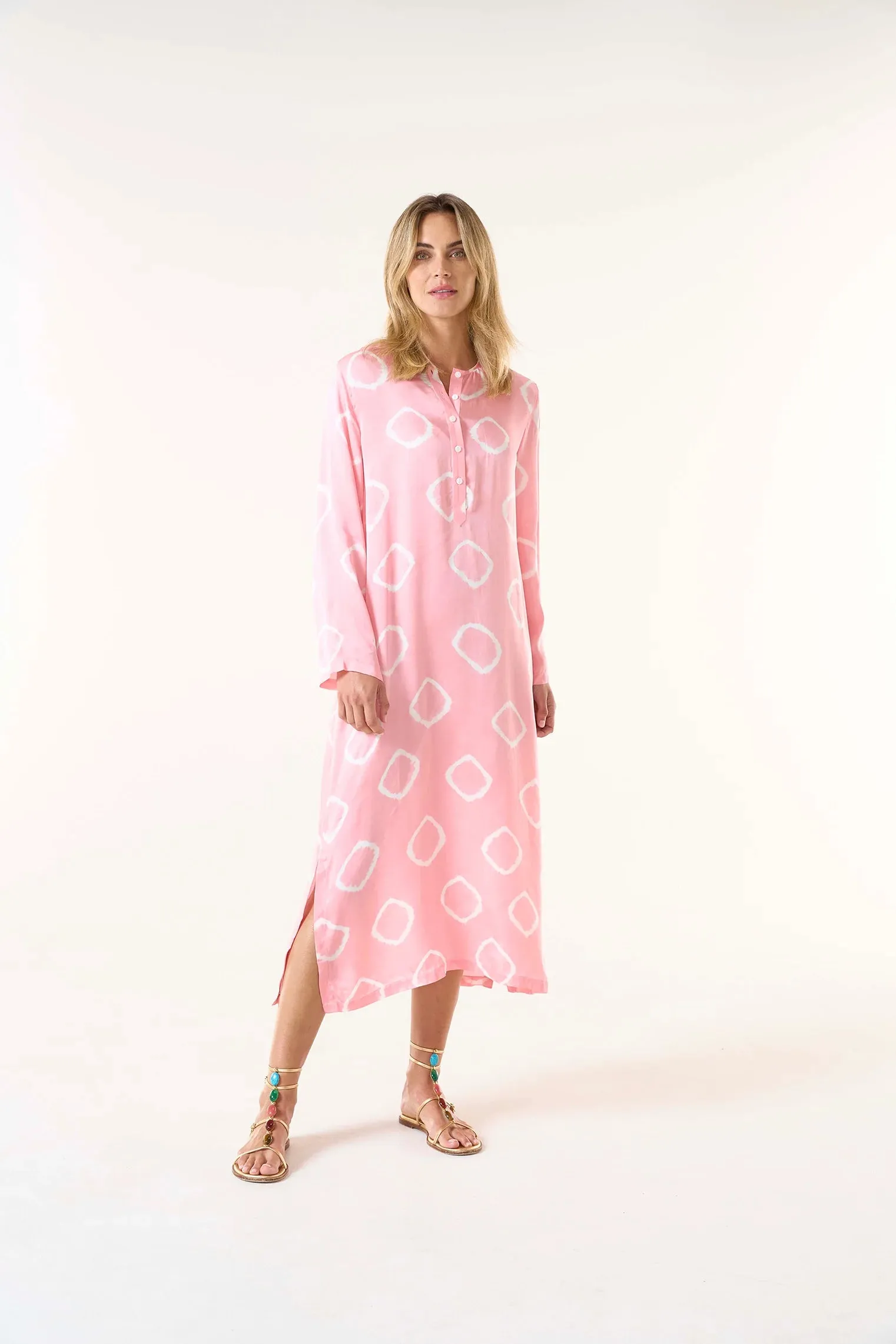 LLEW MAXI DRESS | Flamingo Cupro Pink