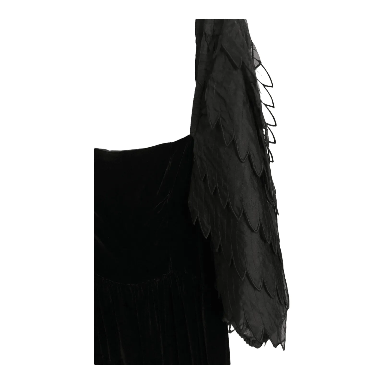 Louis Feraud Vintage Velvet 3/4 Sleeve Empire Evening Cocktail Dress Black UK10-12