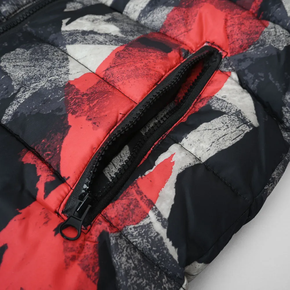 Men's Multi Quartz Army Puffer Body Warmer Hooded Gilet