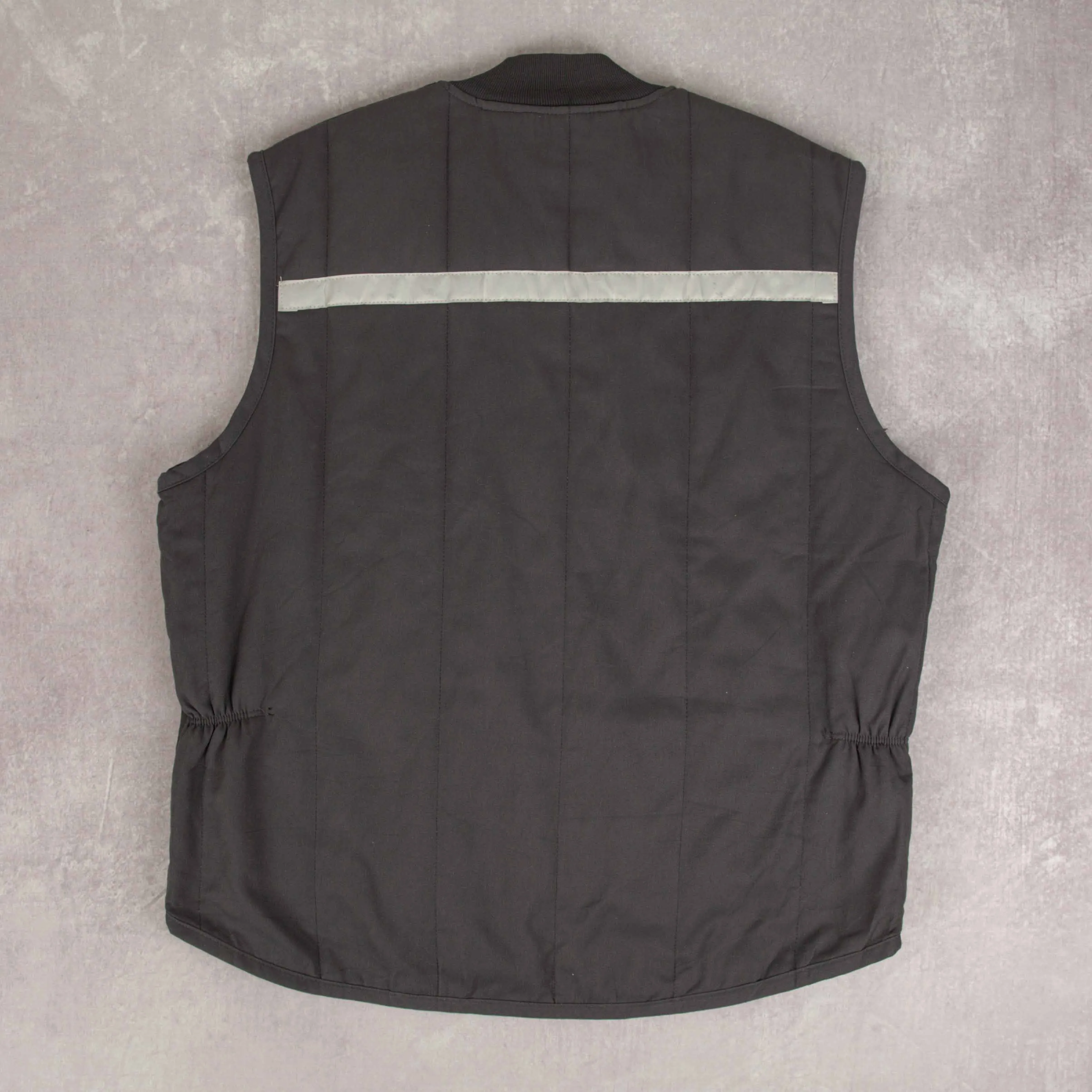MEN'S VINTAGE RED KAP US FOODS WORKWEAR GILET JACKET - X-LARGE