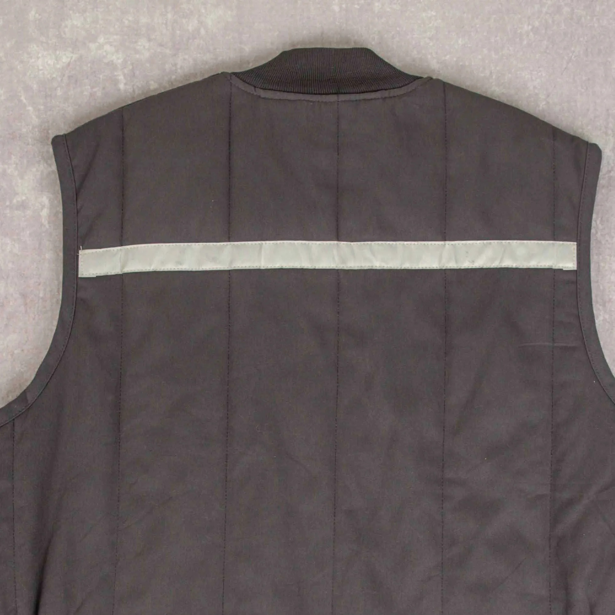 MEN'S VINTAGE RED KAP US FOODS WORKWEAR GILET JACKET - X-LARGE