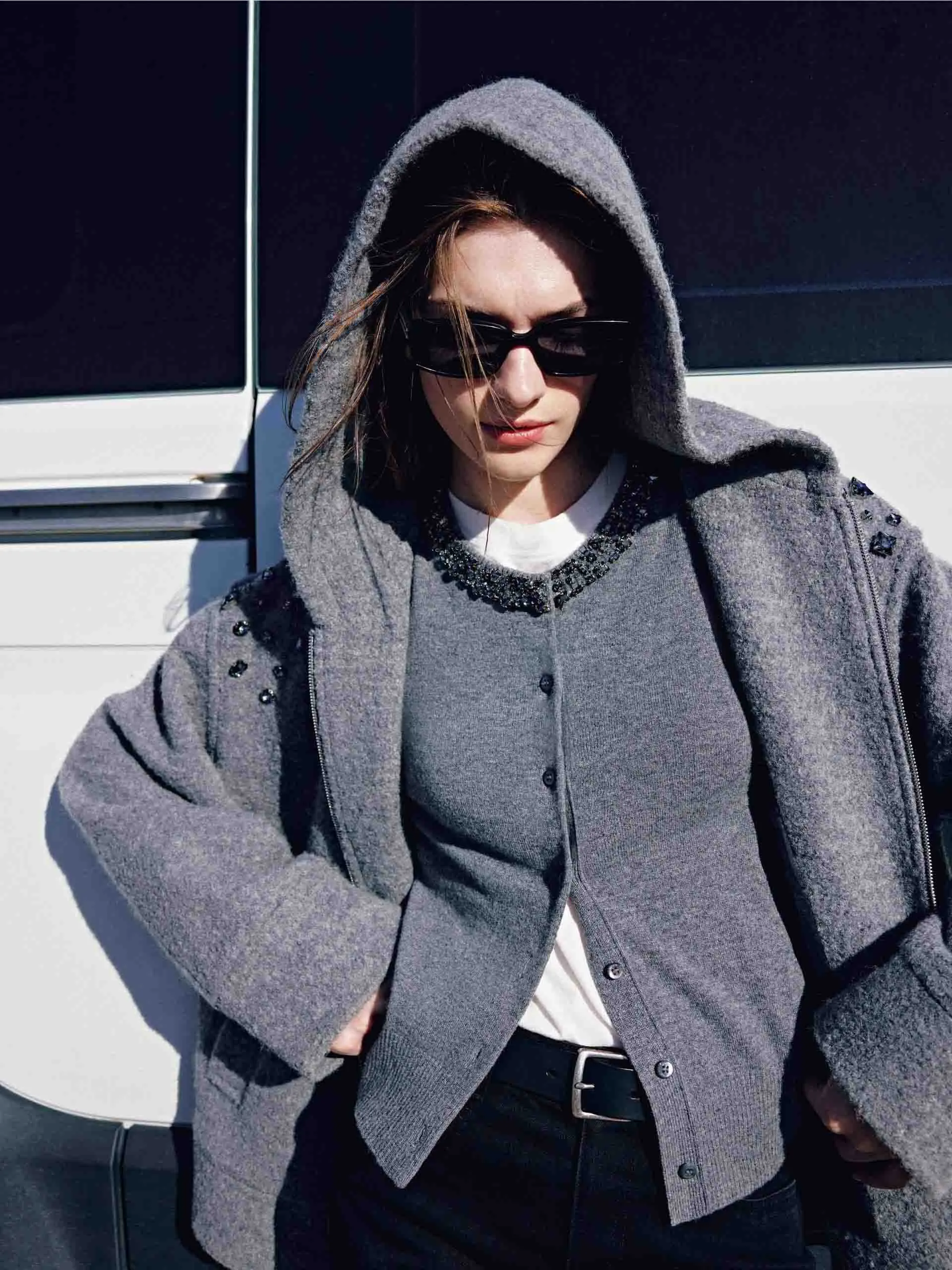 Merino Wool Hooded Jacket