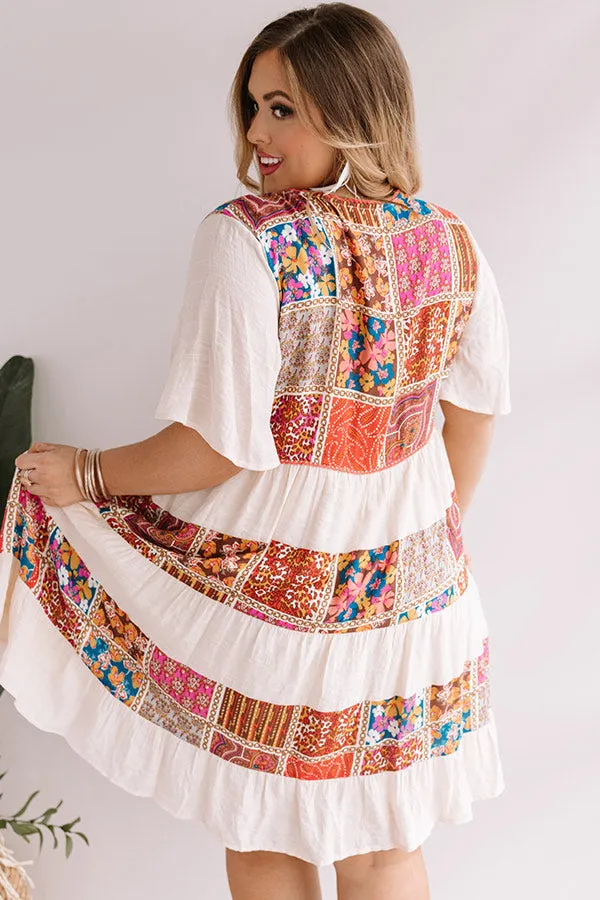 Mojito Blooms Tiered Shift Dress Curves