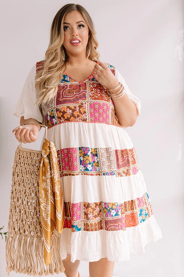 Mojito Blooms Tiered Shift Dress Curves