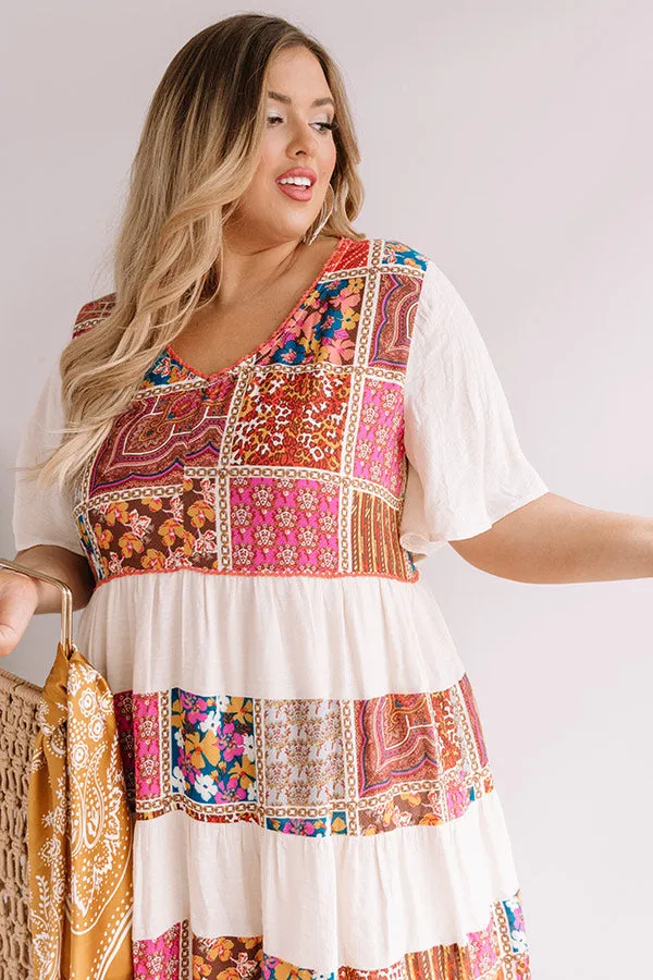 Mojito Blooms Tiered Shift Dress Curves